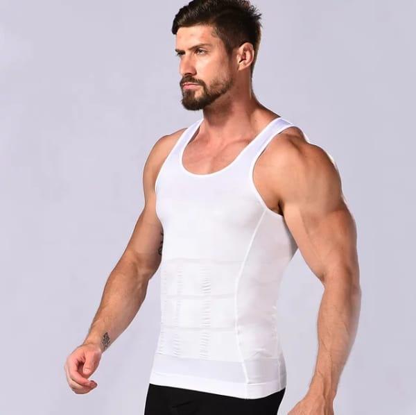 Men's White Slimming Body Shaper Vest XL