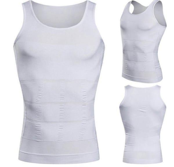 Men's White Slimming Body Shaper Vest XL