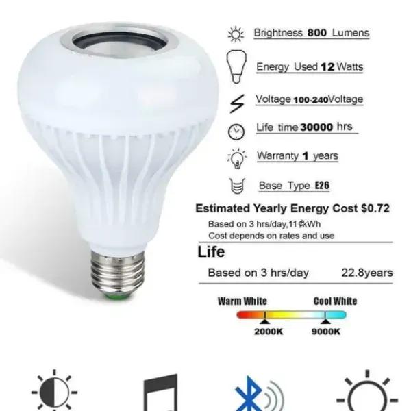 Multicolor Bluetooth LED Bulb with Speaker