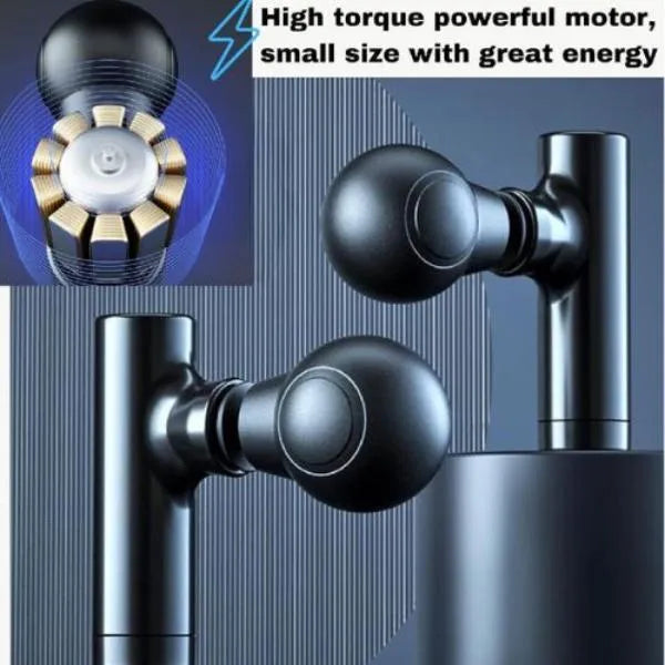 Rechargeable Mini Massager Gun Black ABS