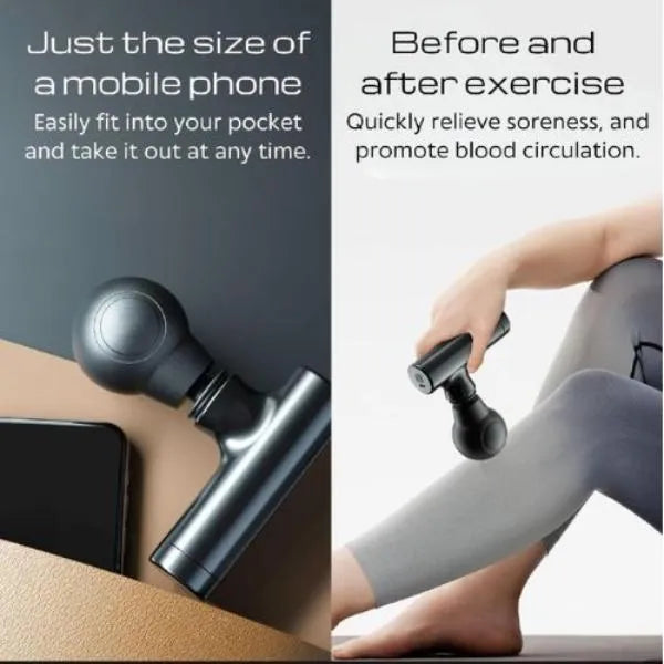 Rechargeable Mini Massager Gun Black ABS