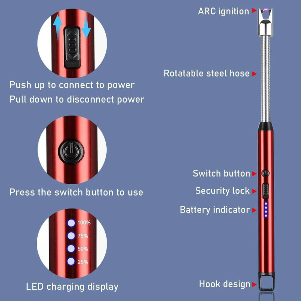 Electric Lighter for Gas Stoves, Candles & Outdoor Fires