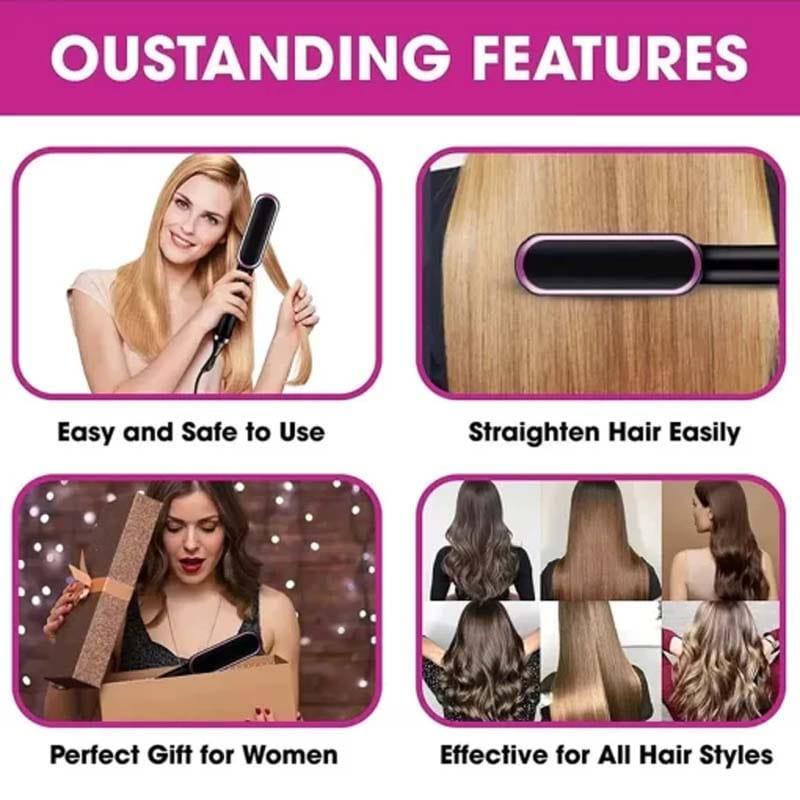 Premium Hair Straightener Brush with 5 Intensity Levels