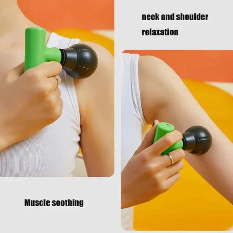 Rechargeable Mini Massager Gun Black ABS