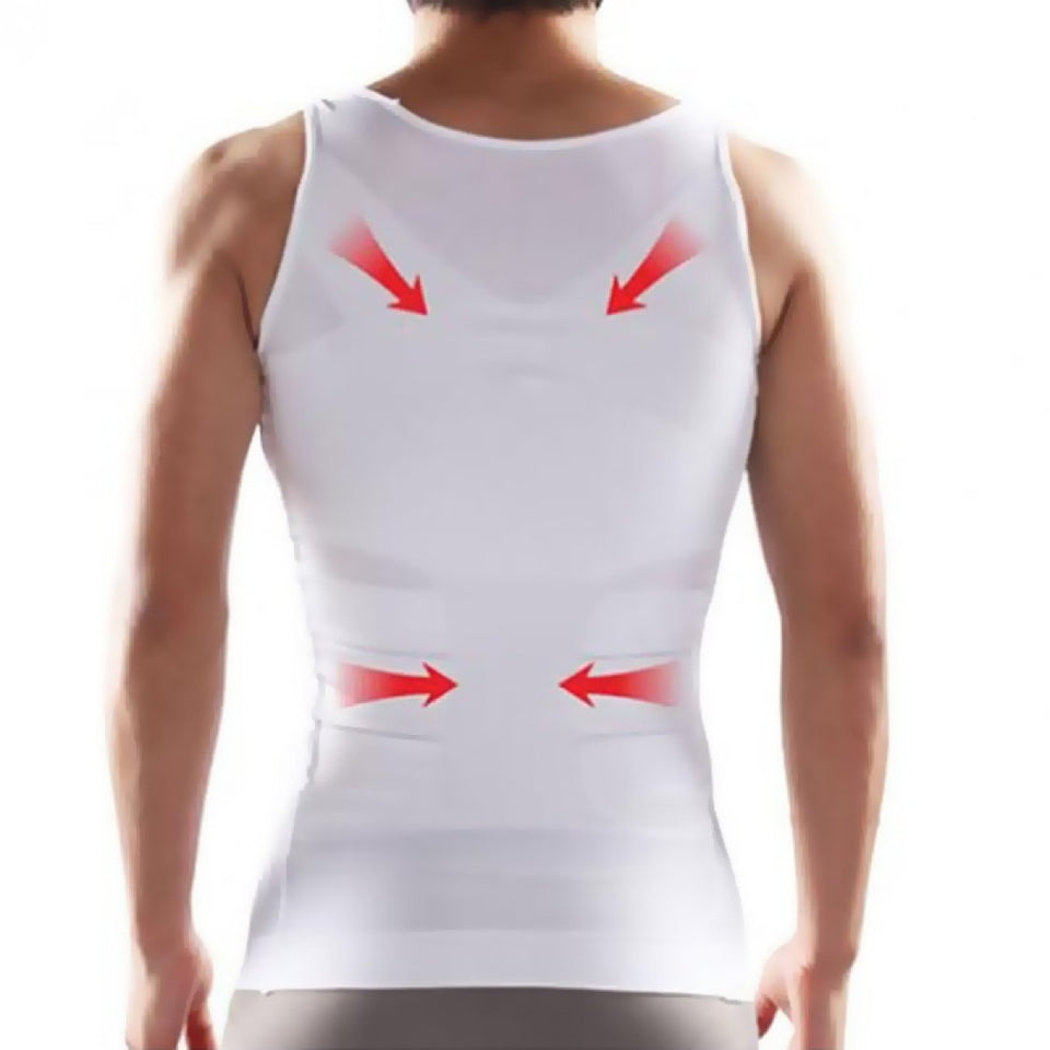 Men's White Slimming Body Shaper Vest XL