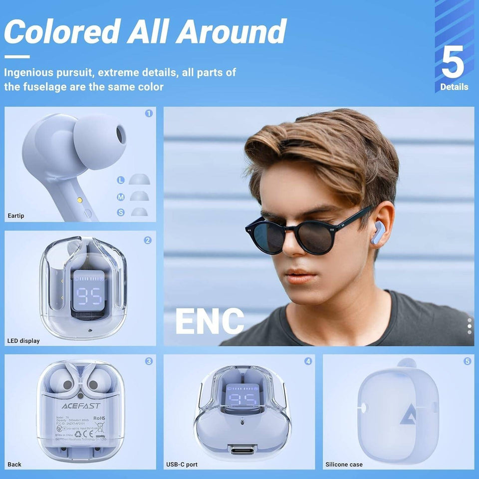 Long-Lasting Battery Airpods with Fast Charge, Multi-Color